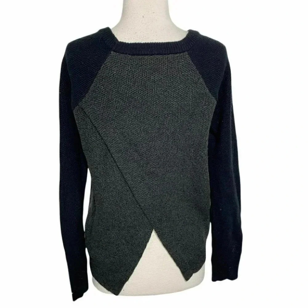 Madewell Colorblock Sweater Raglan Sleeve Crew Neck Knit Women's Small Preppy